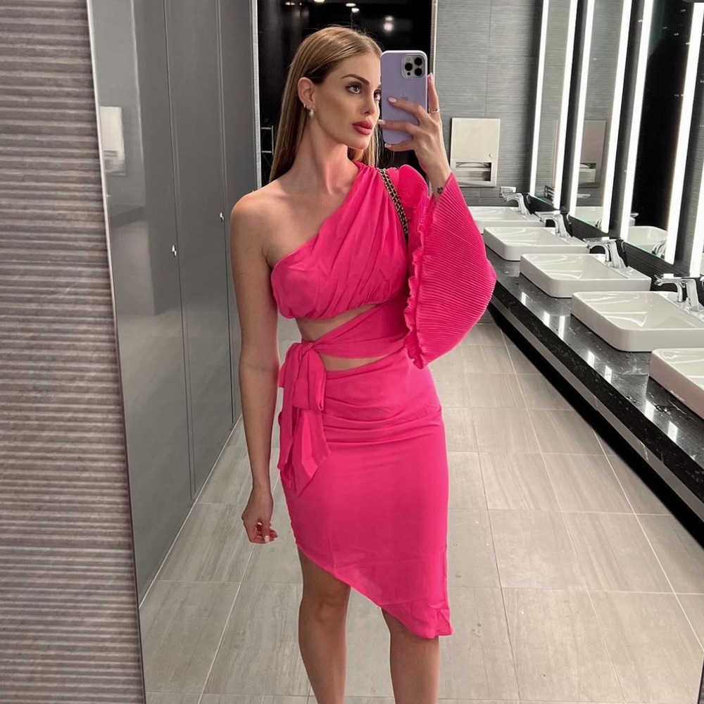 Midi pink dress
